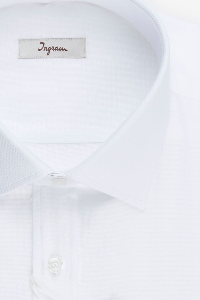 Ingram Hemd Herren Ingram Classic Einfarbig 100% Baumwolle Kragen Italienisch Lange Ärmel