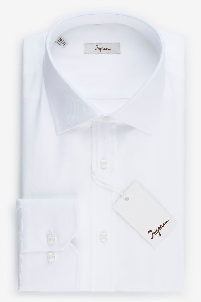 ingram Hemd Herren Ingram Classic Einfarbig 100% Baumwolle kragen Italienisch Lange Ärmel