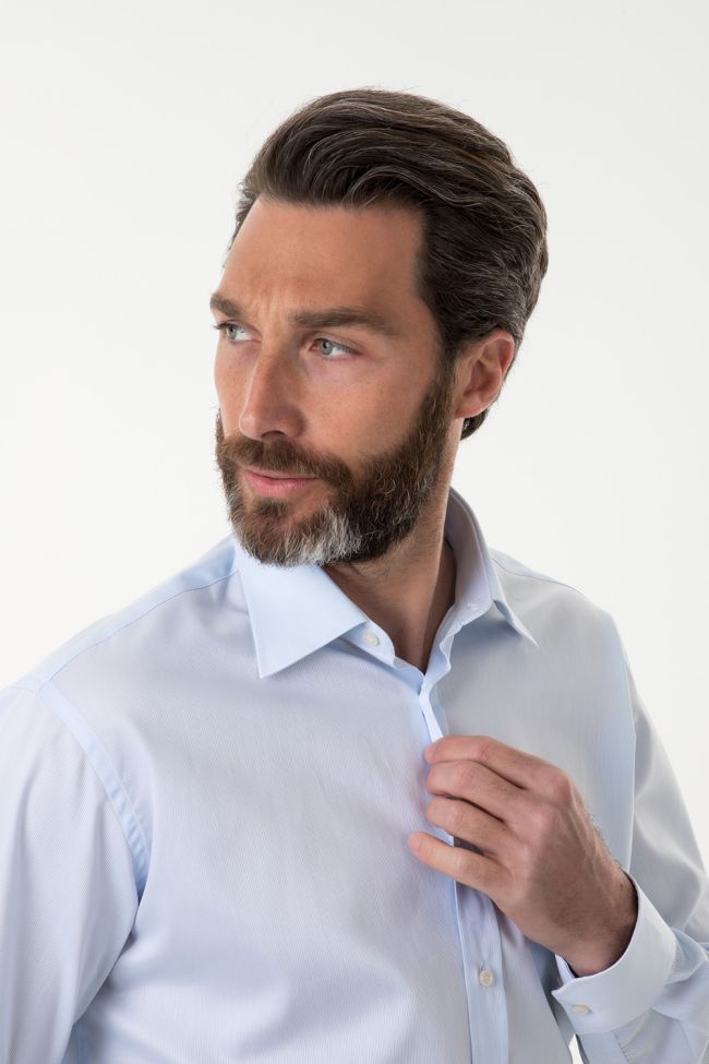 ingram Hemd Herren Ingram Classic Einfarbig 100% Baumwolle kragen Italienisch Lange Ärmel