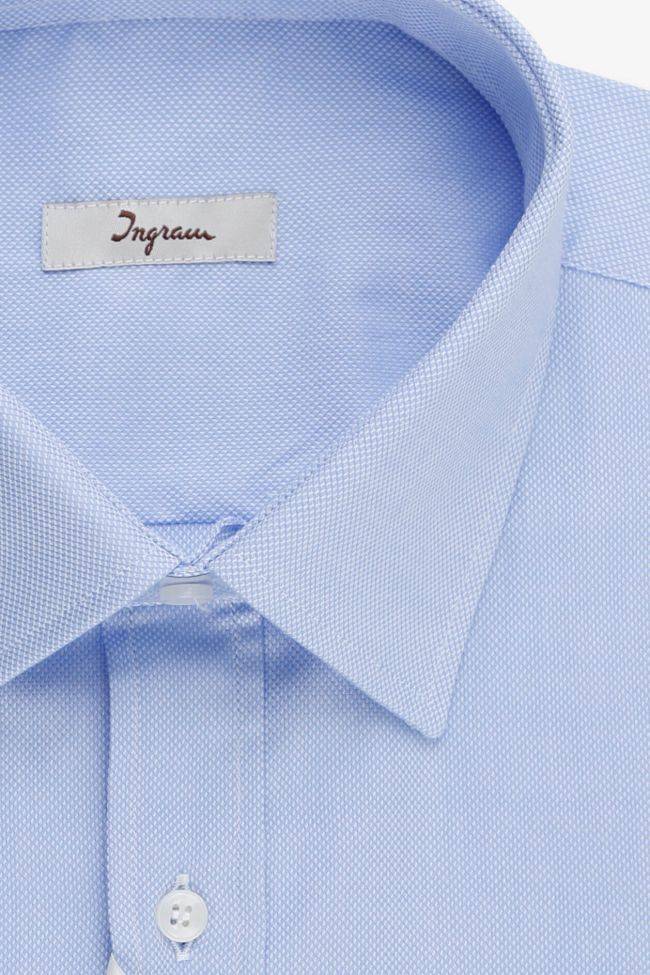 Ingram Hemd Herren Ingram Classic Einfarbig 100% Baumwolle Kragen Italienisch Lange Ärmel