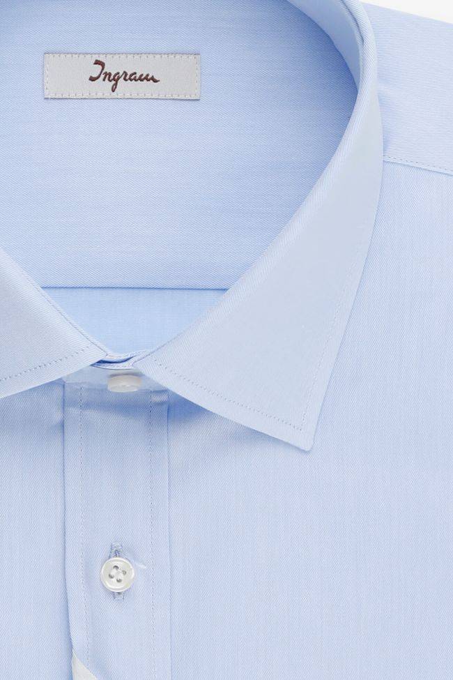 Ingram Hemd Herren Ingram Classic Einfarbig 100% Baumwolle Kragen Französisch Lange Ärmel