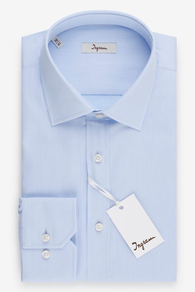 ingram Hemd Herren Ingram Classic Einfarbig 100% Baumwolle kragen Französisch Lange Ärmel