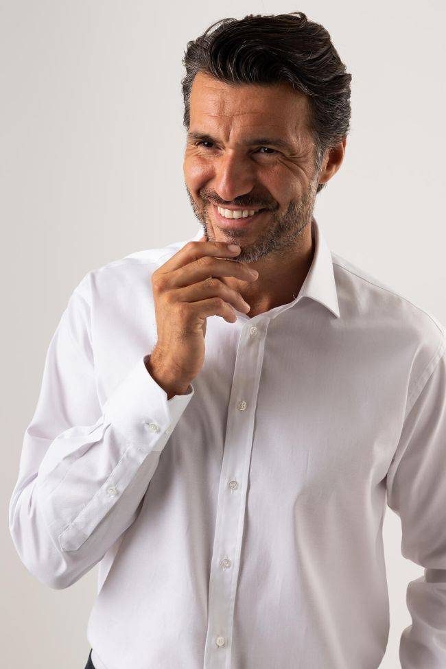 Ingram Hemd Herren Ingram Classic Einfarbig 100% Baumwolle Kragen Italienisch Lange Ärmel