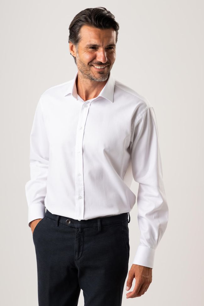 ingram Hemd Herren Ingram Classic Einfarbig 100% Baumwolle kragen Italienisch Lange Ärmel