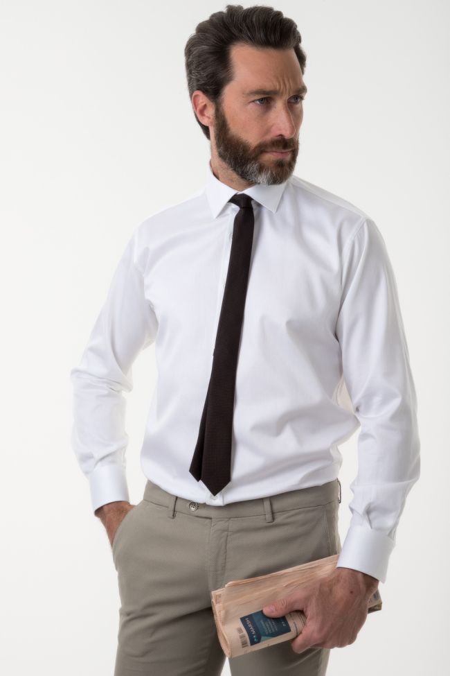 ingram Hemd Herren Ingram Classic Einfarbig 100% Baumwolle kragen Italienisch Lange Ärmel