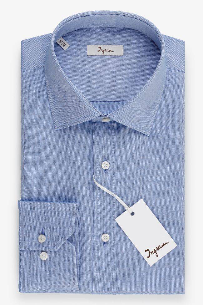 ingram Hemd Herren Ingram Classic Einfarbig 100% Baumwolle kragen Französisch Lange Ärmel