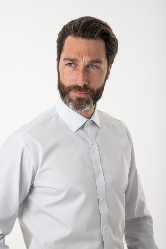 Ingram Hemd Herren Ingram Classic Einfarbig 100% Baumwolle Kragen Italienisch Lange Ärmel