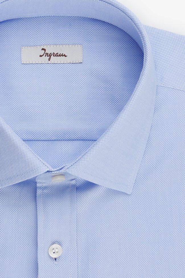 Ingram Hemd Herren Ingram Classic Einfarbig 100% Baumwolle Kragen Italienisch Lange Ärmel