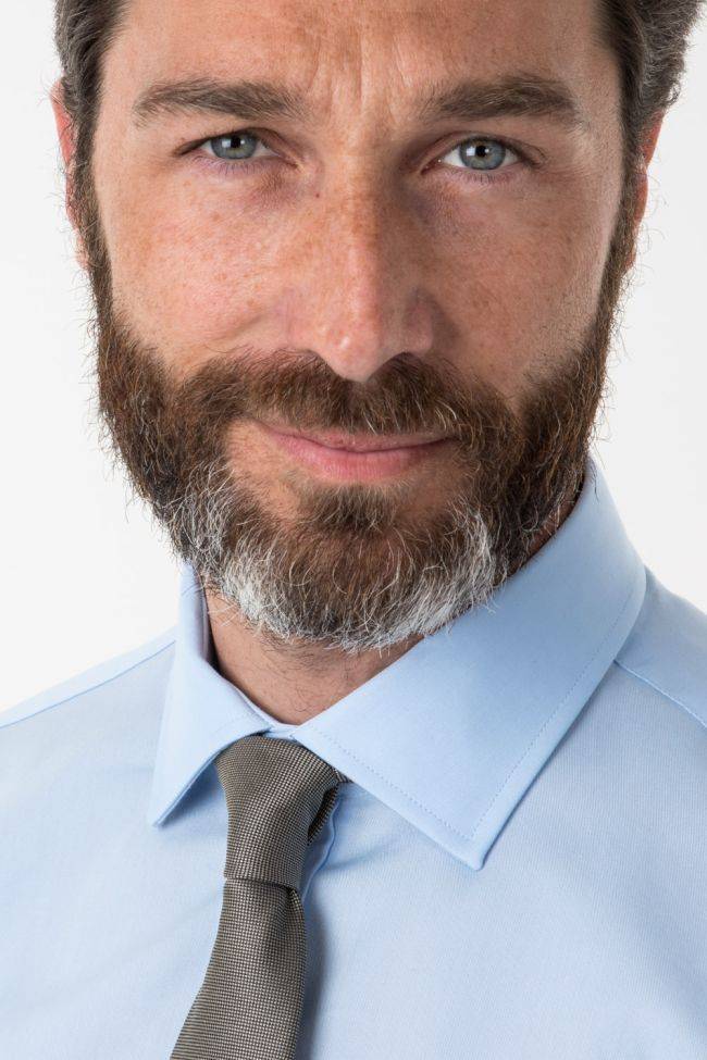 Ingram Hemd Herren Ingram Classic Einfarbig 100% Baumwolle Kragen Italienisch Lange Ärmel