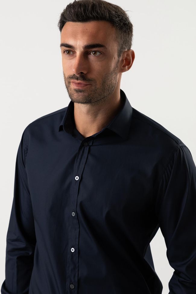Ingram Hemd Herren Ingram Classic Einfarbig 100% Baumwolle Kragen Italienisch Lange Ärmel