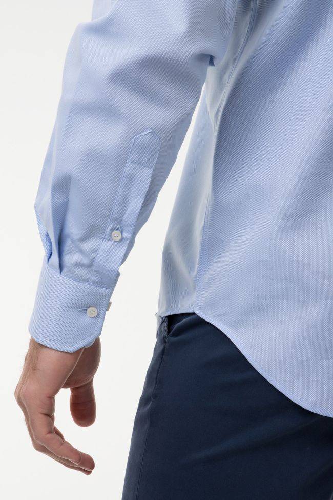 Ingram Hemd Herren Ingram Classic Einfarbig 100% Baumwolle Kragen Button-Down Lange Ärmel