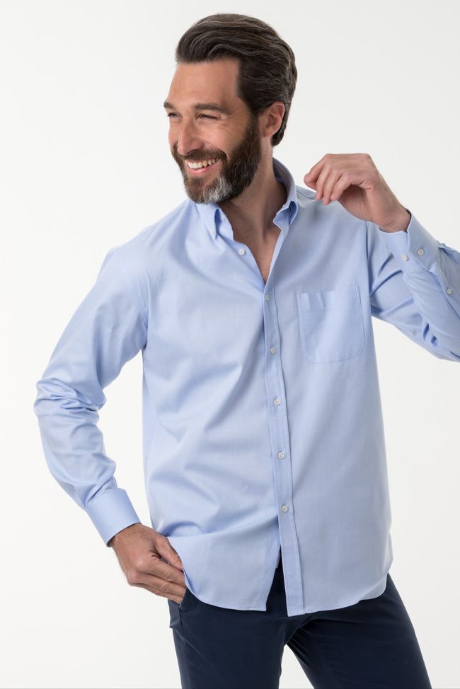 ingram Hemd Herren Ingram Classic Einfarbig 100% Baumwolle kragen Button-Down Lange Ärmel
