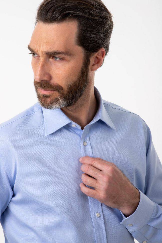 ingram Hemd Herren Ingram Classic Einfarbig 100% Baumwolle kragen Italienisch Lange Ärmel
