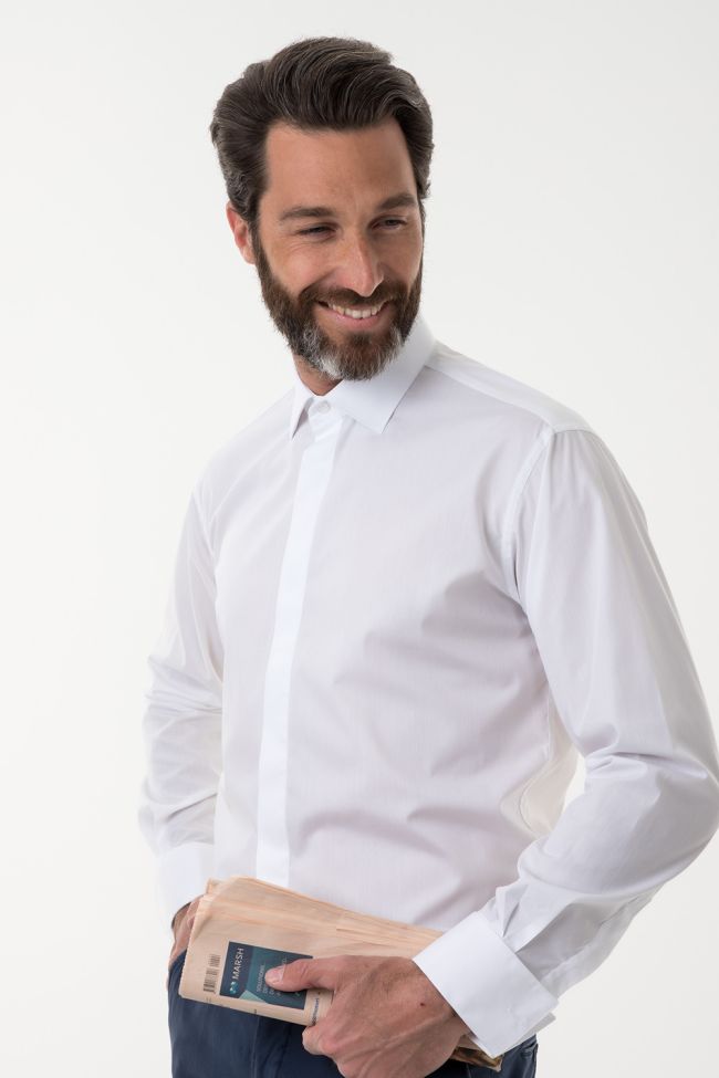 ingram Hemd Herren Ingram Classic Einfarbig 100% Baumwolle kragen Italienisch Lange Ärmel