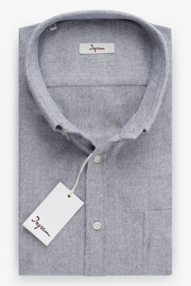 ingram Hemd Herren Ingram Classic Einfarbig 100% Baumwolle kragen Button-Down Lange Ärmel