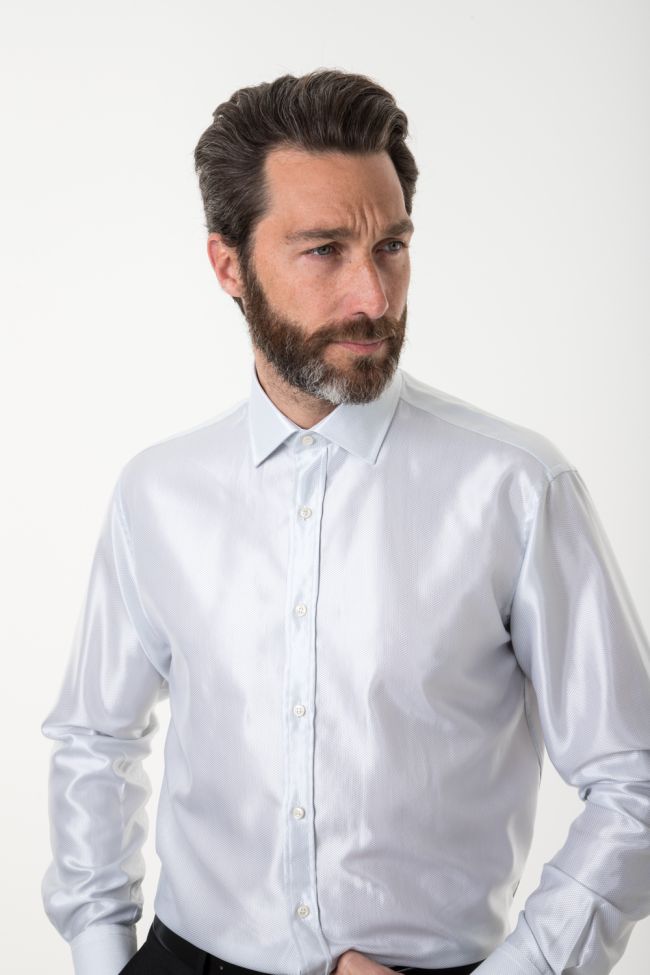 Ingram Hemd Herren Ingram Classic Einfarbig 55% Baumwolle 45% Viskose Kragen Italienisch Lange Ärmel