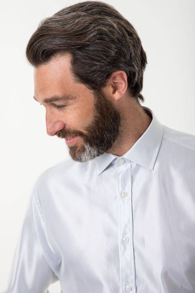 Ingram Hemd Herren Ingram Classic Einfarbig 55% Baumwolle 45% Viskose Kragen Italienisch Lange Ärmel