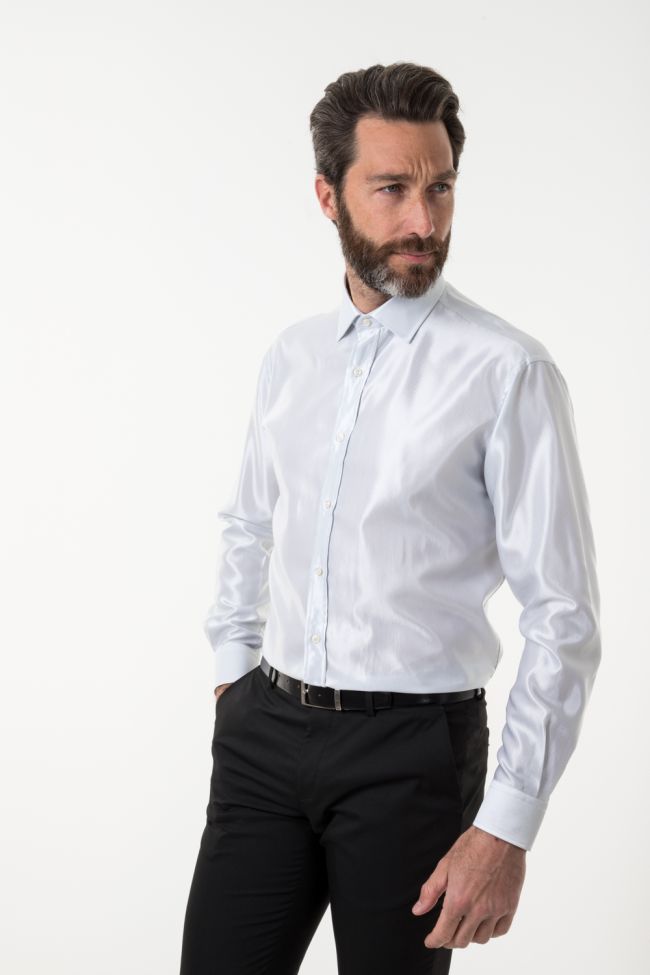 ingram Hemd Herren Ingram Classic Einfarbig 55% Baumwolle 45% Viskose kragen Italienisch Lange Ärmel