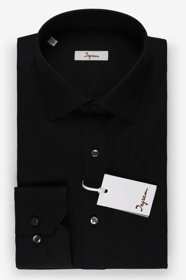 ingram Hemd Herren Ingram Classic Einfarbig 97% Baumwolle 3% elastan kragen Italienisch Lange Ärmel