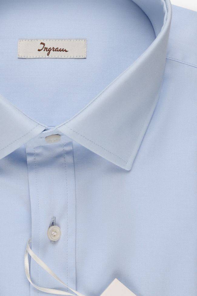 Ingram Hemd Herren Ingram Classic Einfarbig 97% Baumwolle 3% Elastan Kragen Italienisch Lange Ärmel