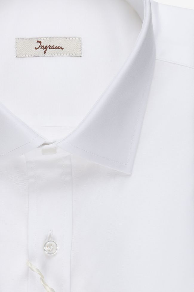 Ingram Hemd Herren Ingram Classic Einfarbig 97% Baumwolle 3% Elastan Kragen Italienisch Lange Ärmel