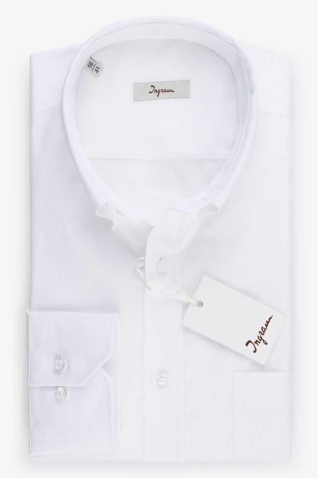 ingram Hemd Herren Ingram Classic Einfarbig 97% Baumwolle 3% elastan kragen Button-Down Lange Ärmel