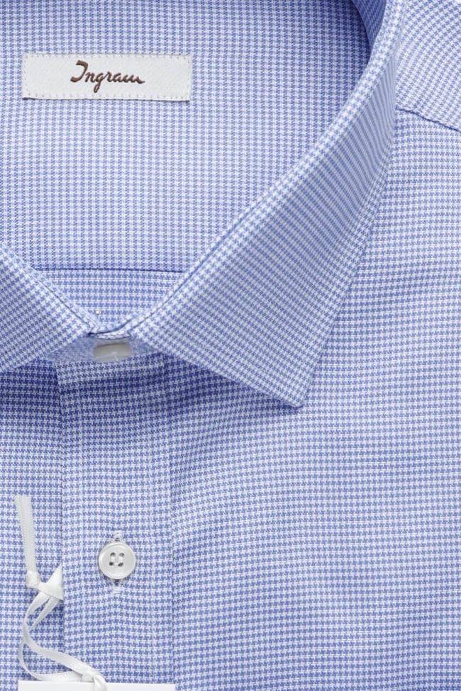 Ingram Hemd Herren Ingram Classic Halb Unifarben 100% Baumwolle Kragen Italienisch Lange Ärmel