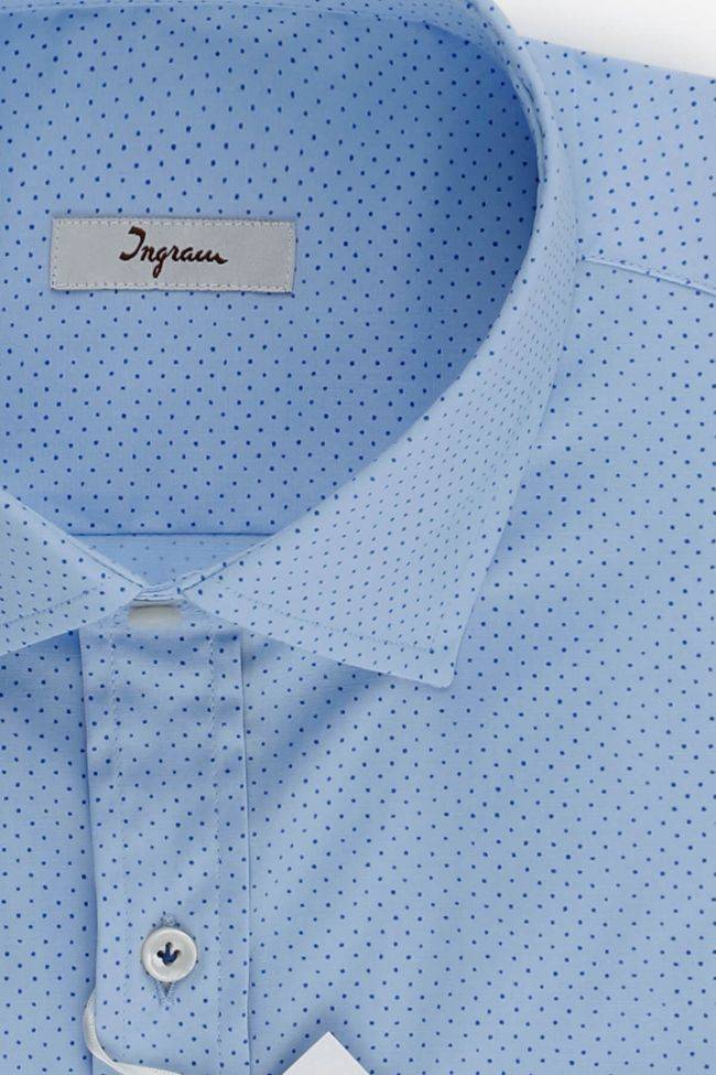 Ingram Hemd Herren Ingram Classic Halb Unifarben 97% Baumwolle 3% Elastan Kragen Französisch Lange Ärmel