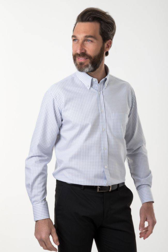 Ingram Hemd Herren Ingram Classic Karo 100% Baumwolle Kragen Button-Down Lange Ärmel