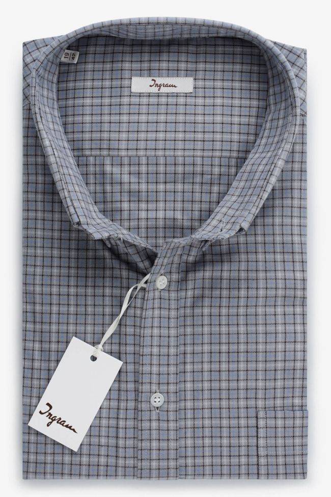 Ingram Hemd Herren Ingram Classic Karo 100% Baumwolle Kragen Button-Down Lange Ärmel
