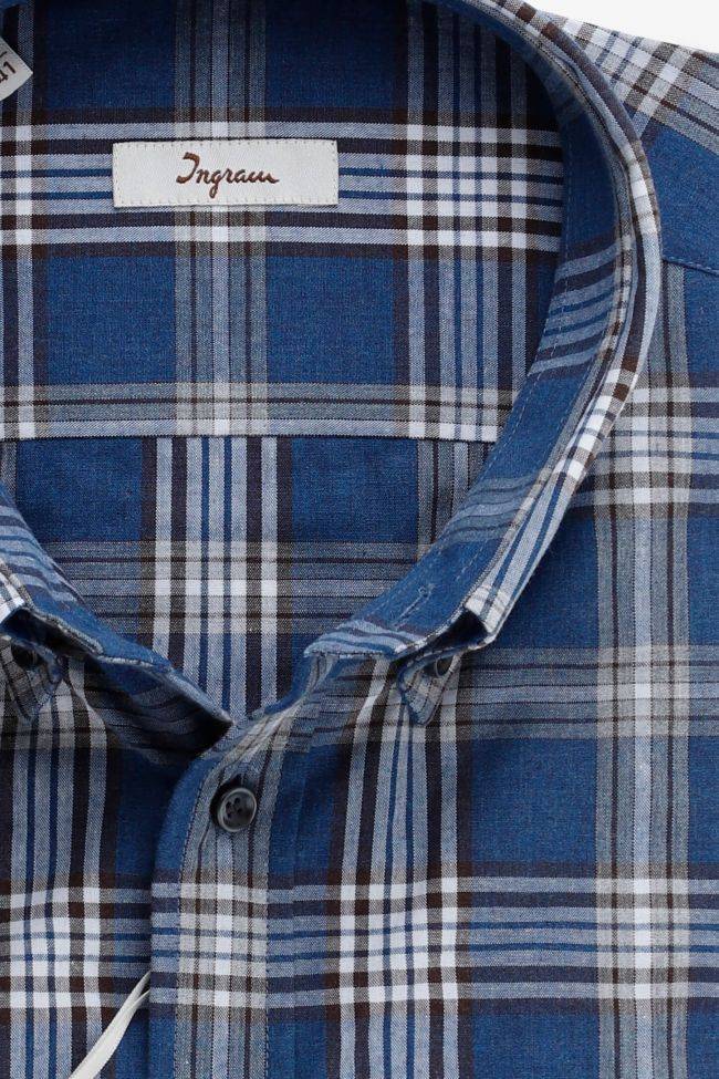 Ingram Hemd Herren Ingram Classic Karo 100% Baumwolle Kragen Button-Down Lange Ärmel