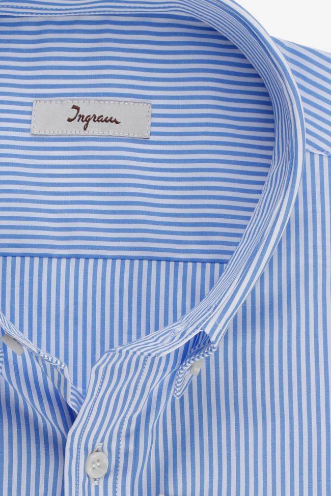 Ingram Hemd Herren Ingram Classic Streifen 100% Baumwolle Kragen Button-Down Lange Ärmel