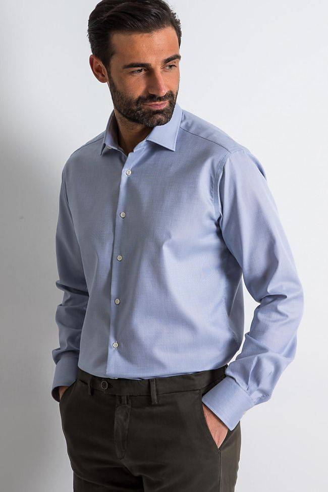 ingram Hemd Herren Ingram Regular Bügelfreie Einfarbig 100% Baumwolle kragen Italienisch Lange Ärmel