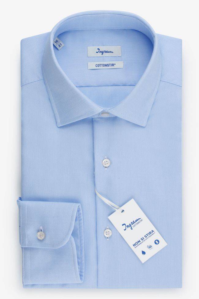 ingram Hemd Herren Ingram Regular Bügelfreie Einfarbig 100% Baumwolle kragen Französisch Lange Ärmel