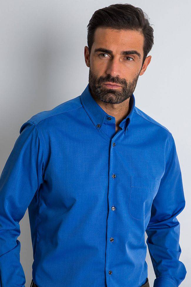 ingram Hemd Herren Ingram Regular Bügelfreie Einfarbig 100% Baumwolle kragen Button-Down Lange Ärmel