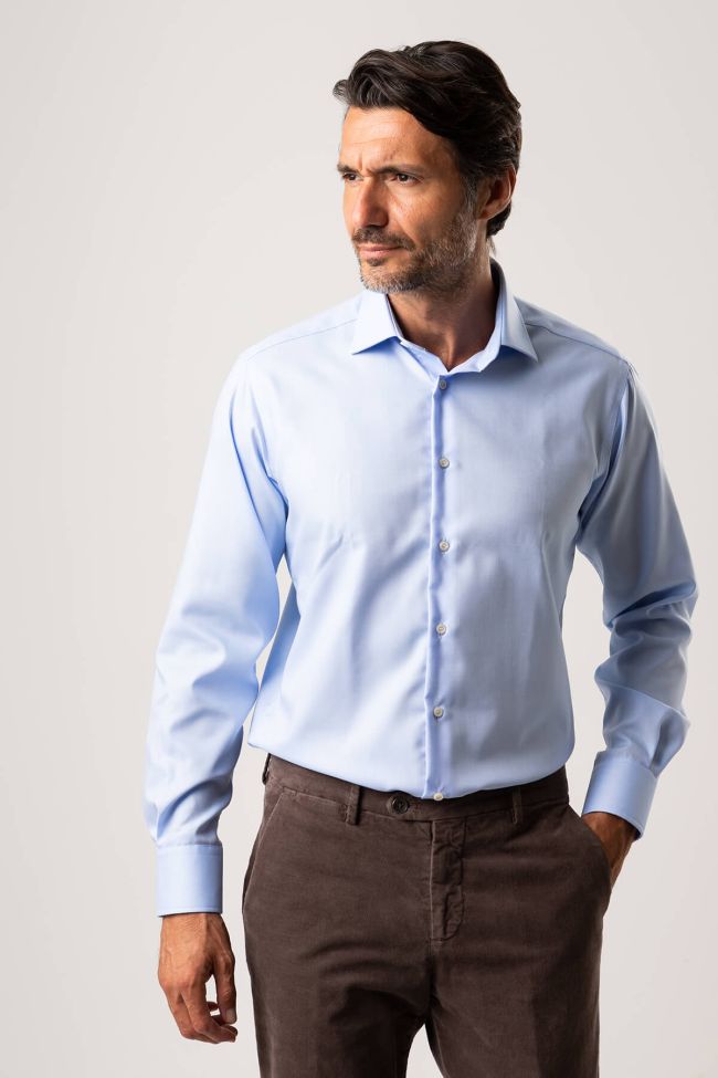 ingram Hemd Herren Ingram Regular Bügelfreie Einfarbig 100% Baumwolle kragen Italienisch Lange Ärmel