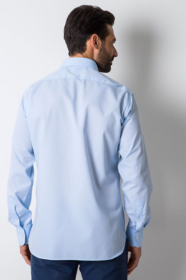 Ingram Hemd Herren Ingram Regular Bügelfreie Halb Unifarben 100% Baumwolle Kragen Italienisch Lange Ärmel