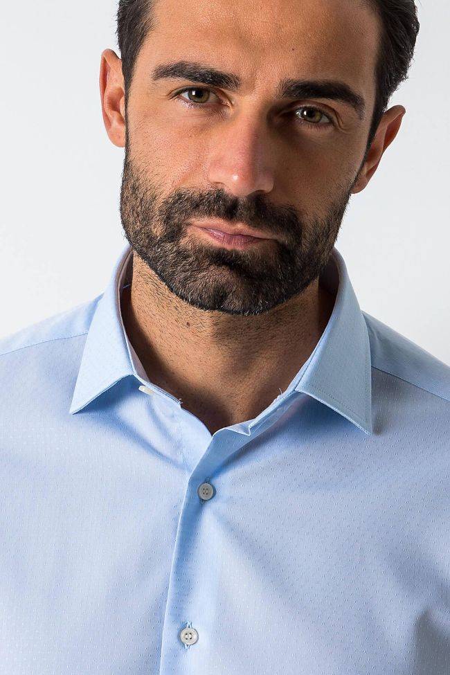 Ingram Hemd Herren Ingram Regular Bügelfreie Halb Unifarben 100% Baumwolle Kragen Italienisch Lange Ärmel