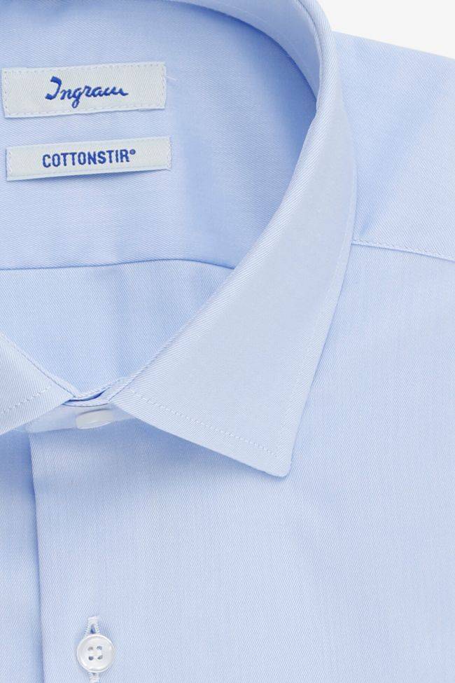 Ingram Hemd Herren Ingram Regular Bügelfreie Halb Unifarben 100% Baumwolle Kragen Französisch Lange Ärmel