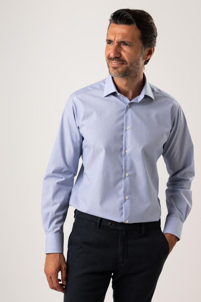 ingram Hemd Herren Ingram Regular Bügelfreie Streifen 100% Baumwolle kragen Italienisch Lange Ärmel