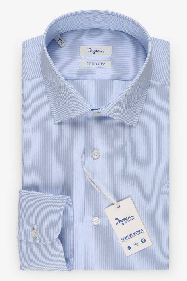 ingram Hemd Herren Ingram Regular Bügelfreie Streifen 100% Baumwolle kragen Französisch Lange Ärmel