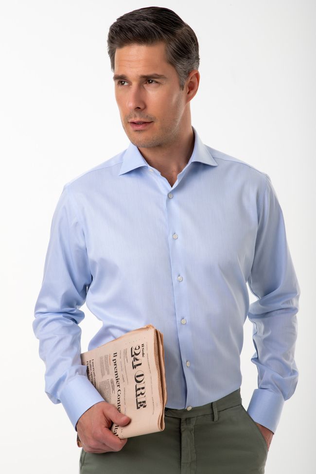 Ingram Hemd Herren Ingram Regular Einfarbig 100% Baumwolle Kragen Französisch Lange Ärmel