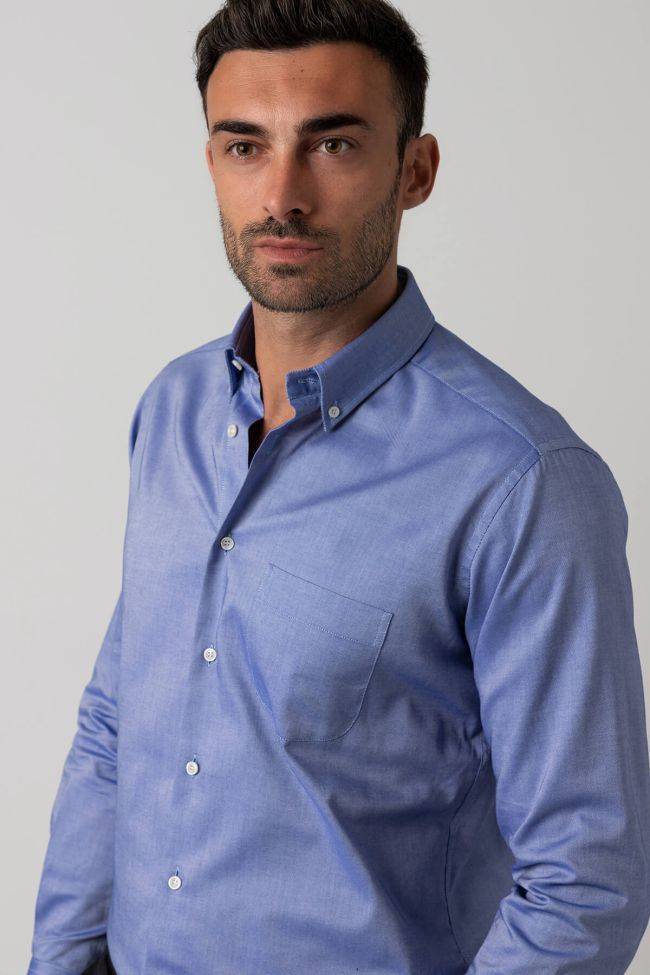 Ingram Hemd Herren Ingram Regular Einfarbig 100% Baumwolle Kragen Button-Down Lange Ärmel