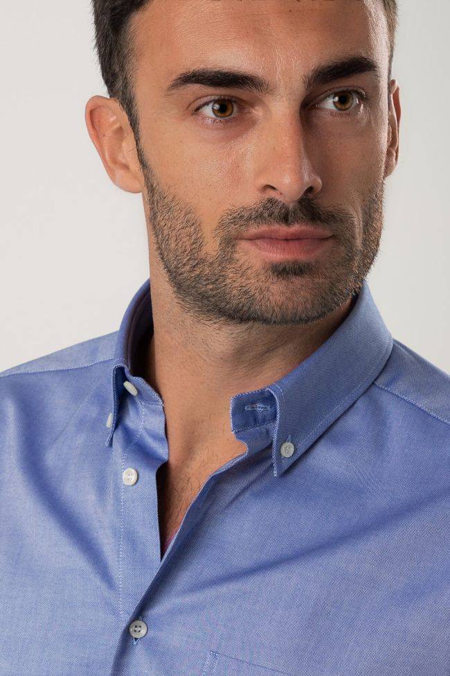 Ingram Hemd Herren Ingram Regular Einfarbig 100% Baumwolle Kragen Button-Down Lange Ärmel