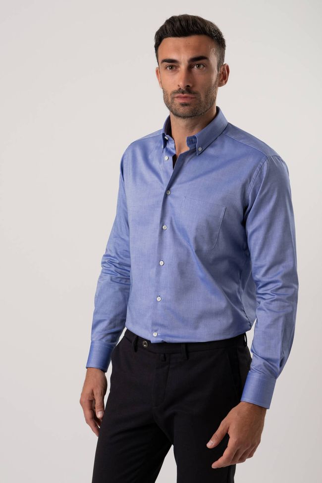 ingram Hemd Herren Ingram Regular Einfarbig 100% Baumwolle kragen Button-Down Lange Ärmel