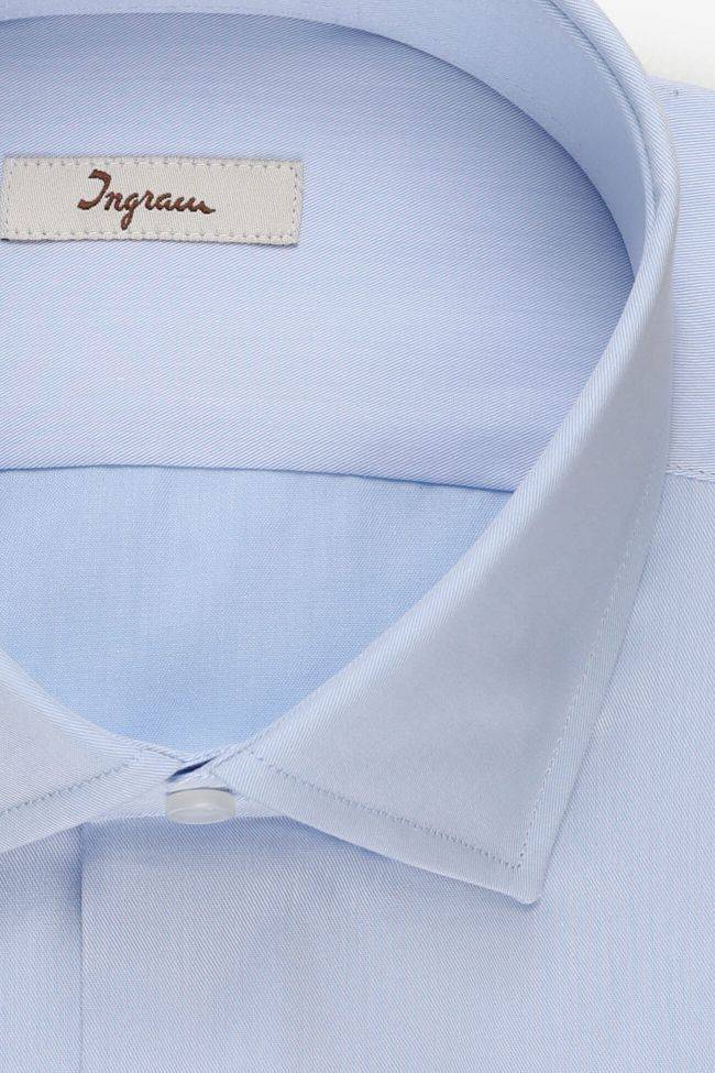 Ingram Hemd Herren Ingram Regular Einfarbig 100% Baumwolle Kragen Französisch Lange Ärmel