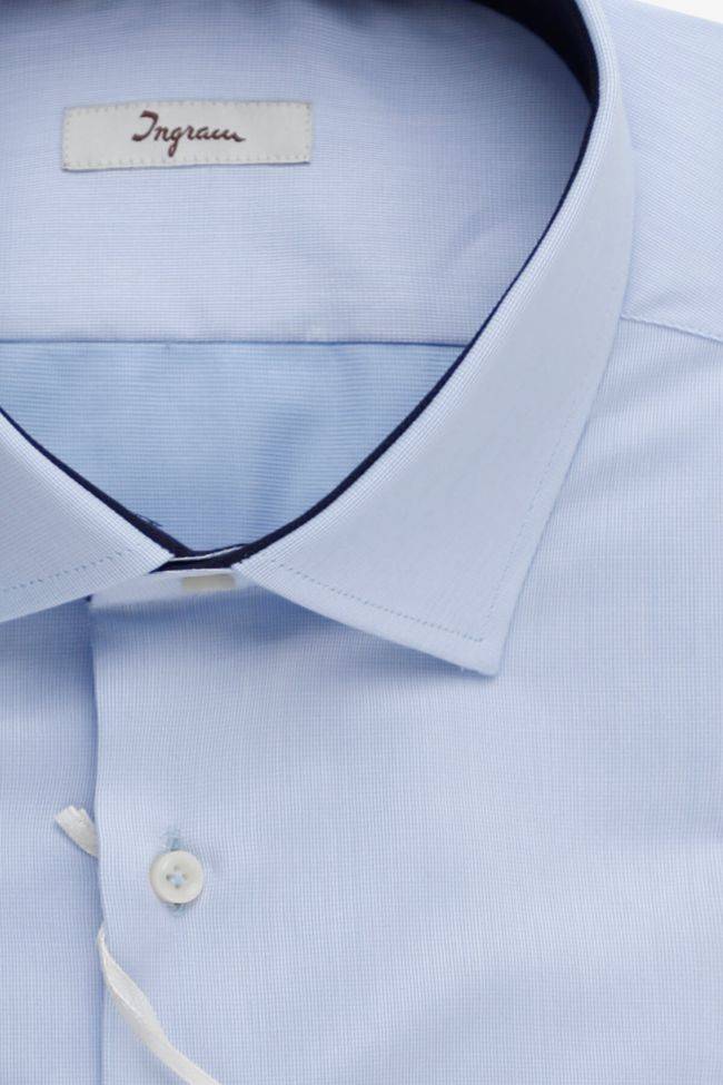 Ingram Hemd Herren Ingram Regular Einfarbig 100% Baumwolle Kragen Italienisch Lange Ärmel