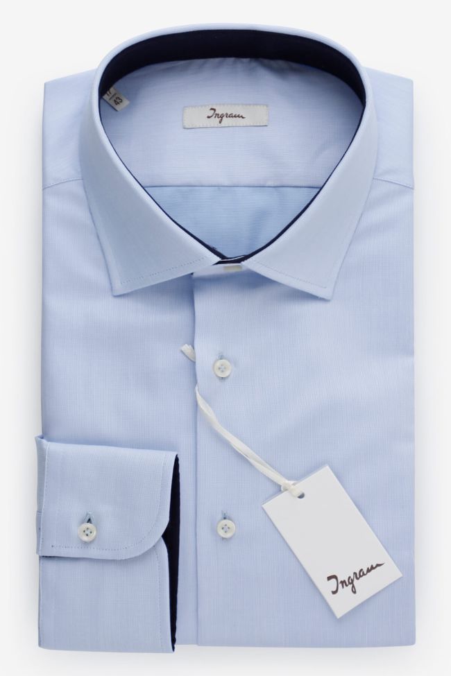 ingram Hemd Herren Ingram Regular Einfarbig 100% Baumwolle kragen Italienisch Lange Ärmel