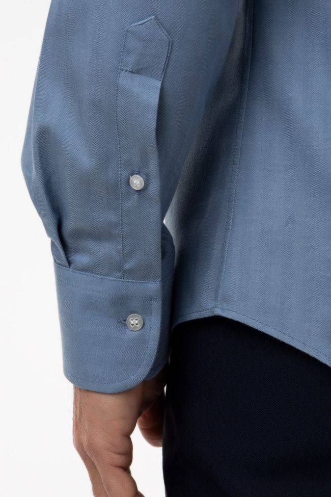 Ingram Hemd Herren Ingram Regular Einfarbig 100% Baumwolle Kragen Italienisch Lange Ärmel