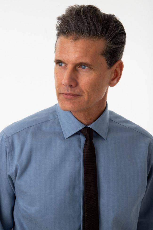 Ingram Hemd Herren Ingram Regular Einfarbig 100% Baumwolle Kragen Italienisch Lange Ärmel